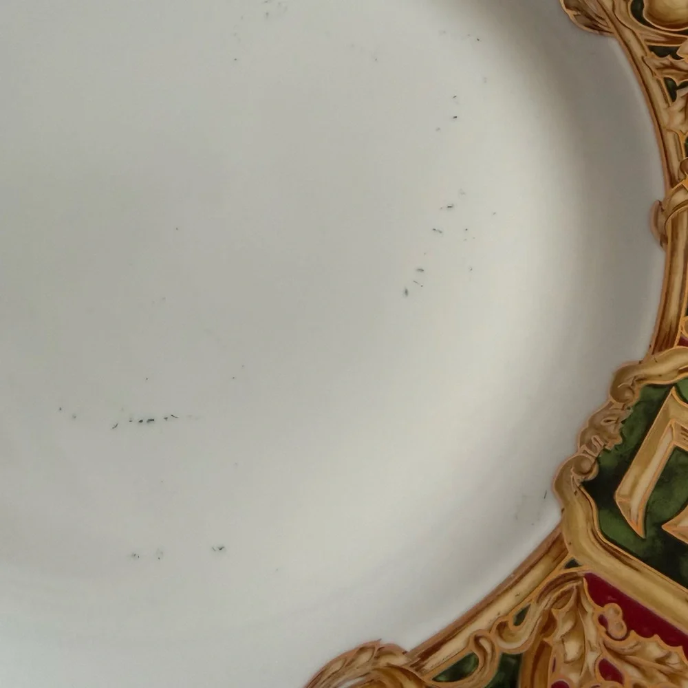 American Atelier Noel Red and Gold Decorative Dinner Plate Replacement